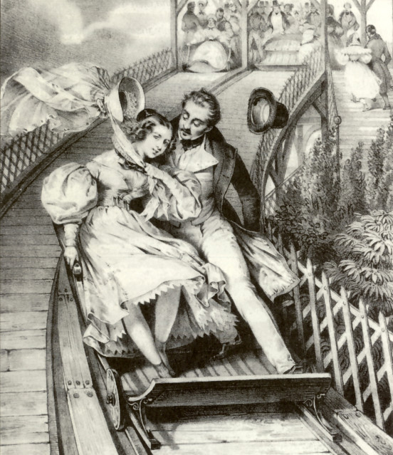 Auf der Rutschn des Tivoli, 1832 (ze zbiorów Bezirksmuseum Meidling)