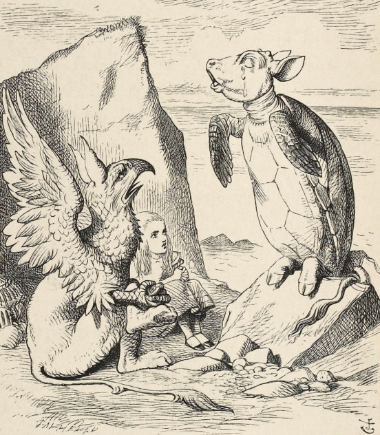 Alicja, Gryf i Fałszywy Żółw, ilustracja Johna Tenniela.