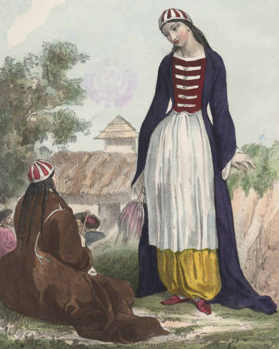 Dziewczęta czerkieskie, James Stanislaus Bell, Journal d'une résidence en Circassie pendant les années 1837, 1838 et 1839, t. 2, Paris 1841.