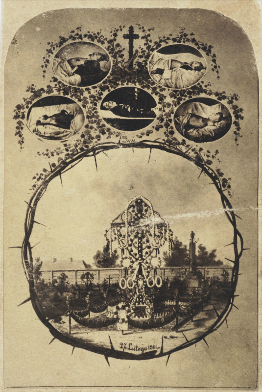 Tableau z fotografiami pięciu poległych, 1861 r.