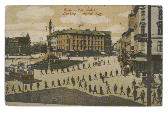 Lwów, plac Halicki Lemberg, Halicki-Platz, 1916 r.