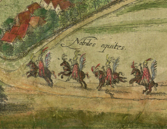 „Nobiles equites” – jeźdźcy z królewskiego orszaku.
