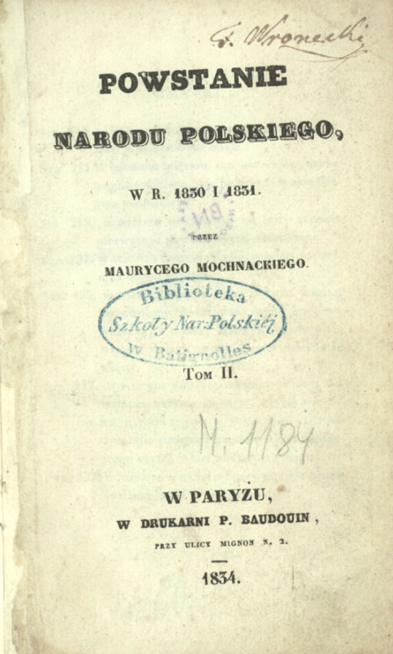 Powstanie narodu polskiego w r. 1830 i 1831. T. 2